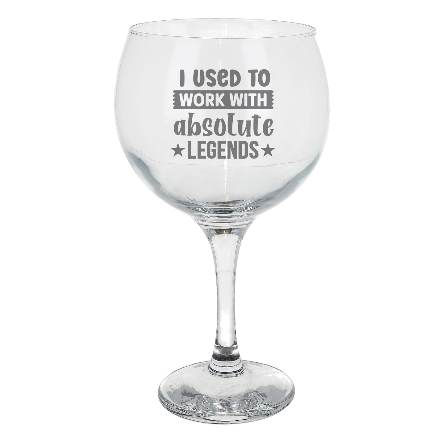 I Used to Work with Legends Engraved Goblet Gin Glass & Coaster Set