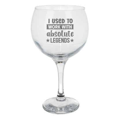 I Used to Work with Legends Engraved Goblet Gin Glass & Coaster Set