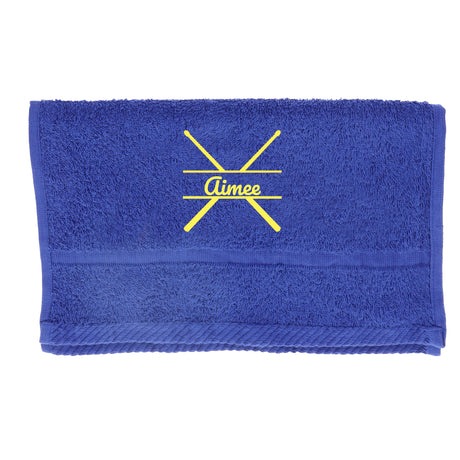 Personalised Embroidered Drummer Towel  - Always Looking Good - Royal Blue  