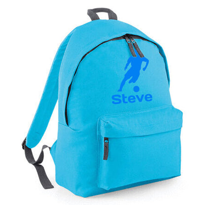 Personalised Footballer Design Backpack Kids Rucksack with Name