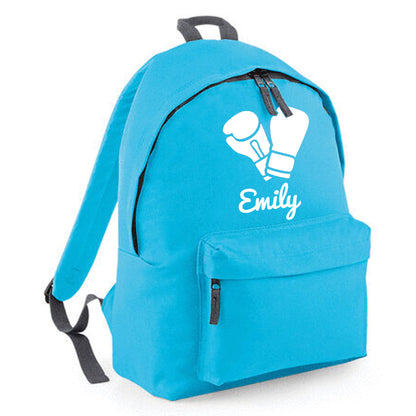 Personalised Boxing Gloves Backpack, Kids Rucksack with Name