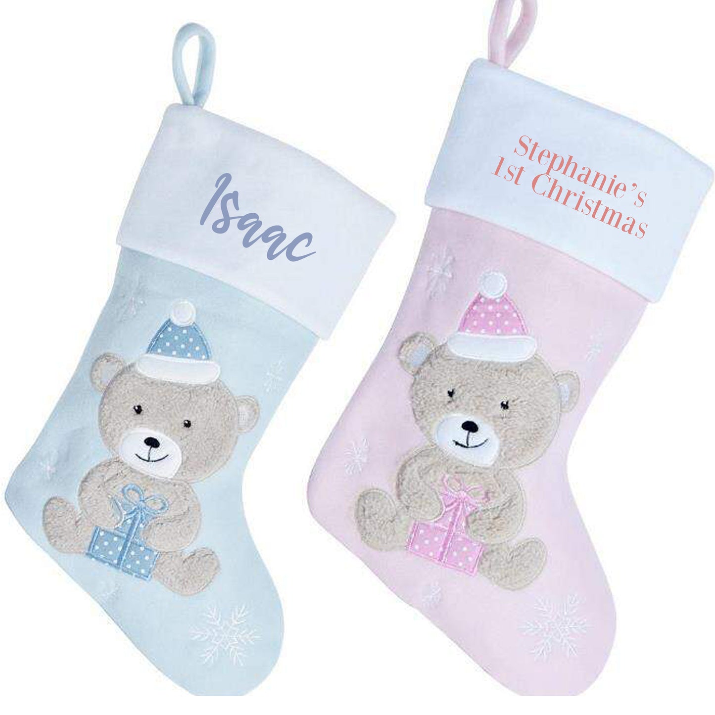 Personalised Baby's 1st Christmas Bear Stocking Sentimental Keepsake  - Always Looking Good -   