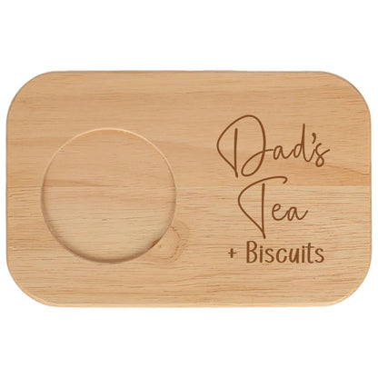 Personalised Engraved Dad’s Tea & Biscuit Board with Optional Mug