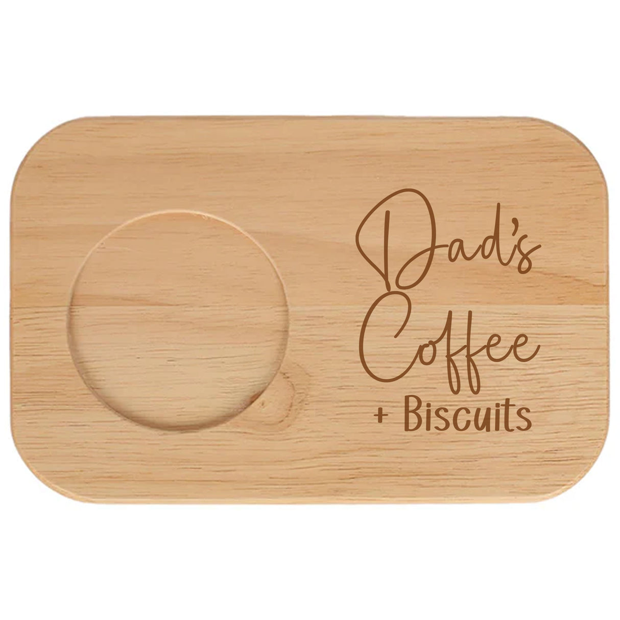 Personalised Dad's Coffee & Biscuit Engraved Board with Optional Mug