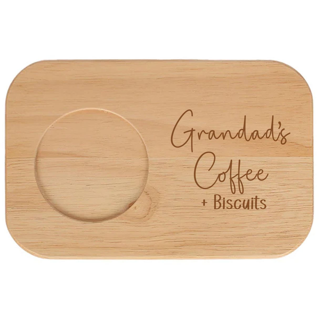 Personalised Grandad's Coffee & Biscuit Engraved Board with Optional Mug