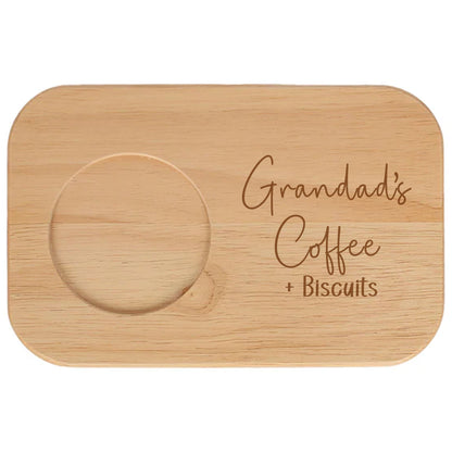 Personalised Grandad's Coffee & Biscuit Engraved Board with Optional Mug & Message