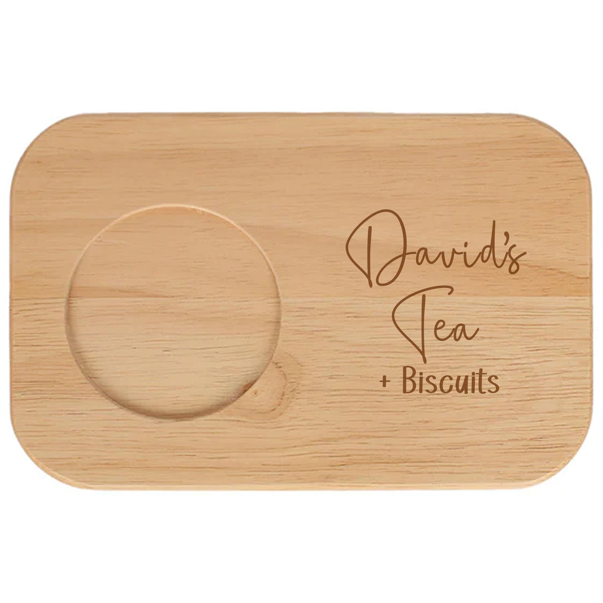Personalised Tea & Biscuit Engraved Board with Optional Mug