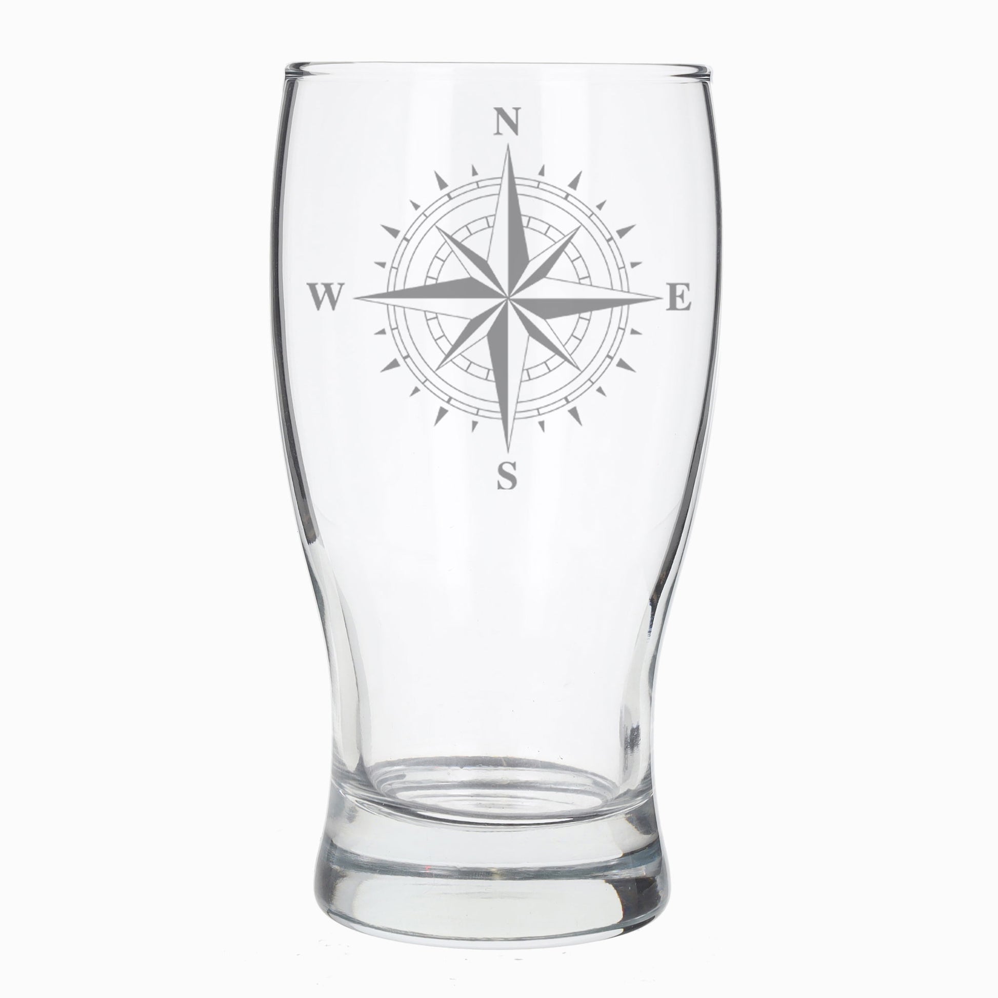 Compass Engraved Beer Pint Glass and/or Coaster Set  - Always Looking Good - Pint Glass Only  laser engraved beer glass