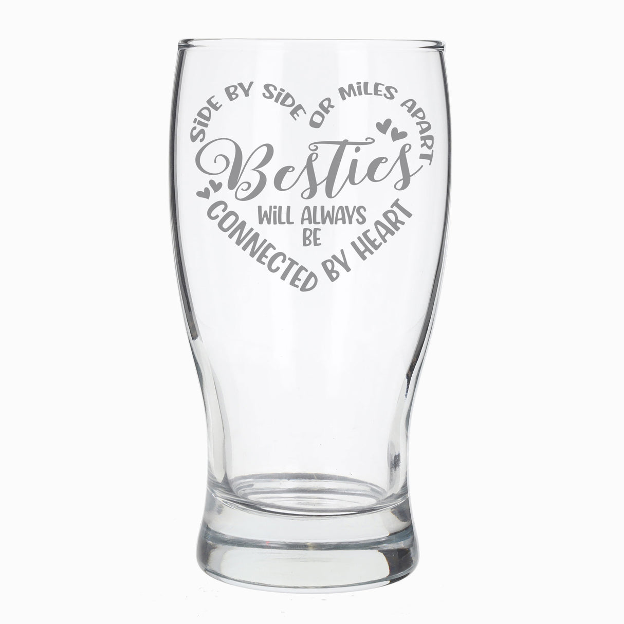 Besties Connected By Heart Engraved Beer Glass and/or Coaster Set  - Always Looking Good -   gift for best friend
