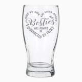 Besties Connected By Heart Engraved Beer Glass and/or Coaster Set  - Always Looking Good -   gift for best friend