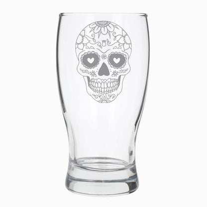 Sugar Skull Engraved Pint Glass For Beer Lovers  - Always Looking Good -   