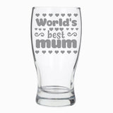 Worlds Best Mum Engraved Beer Glass and/or Coaster Set  - Always Looking Good - Beer Glass Only  