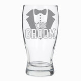 The Groom Engraved Beer Glass and/or Coaster Set  - Always Looking Good - Beer Glass Only  