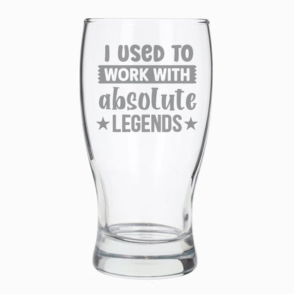 I Used to Work with Absolute Legends Engraved Pint Glass & Coaster Set
