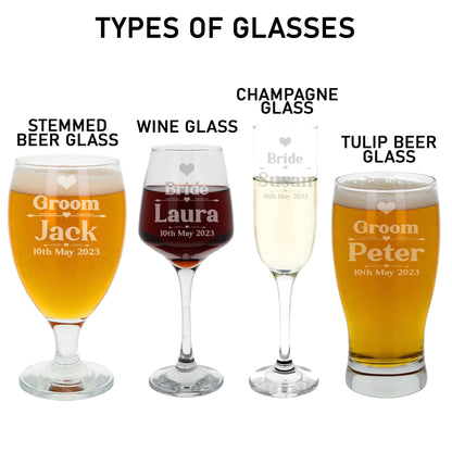 Personalised & Engraved Glass Wedding Gifts For Bride & Groom  - Always Looking Good 
