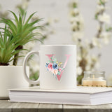 Monogrammed Floral Initial Ceramic Mug – Pink Letter Design