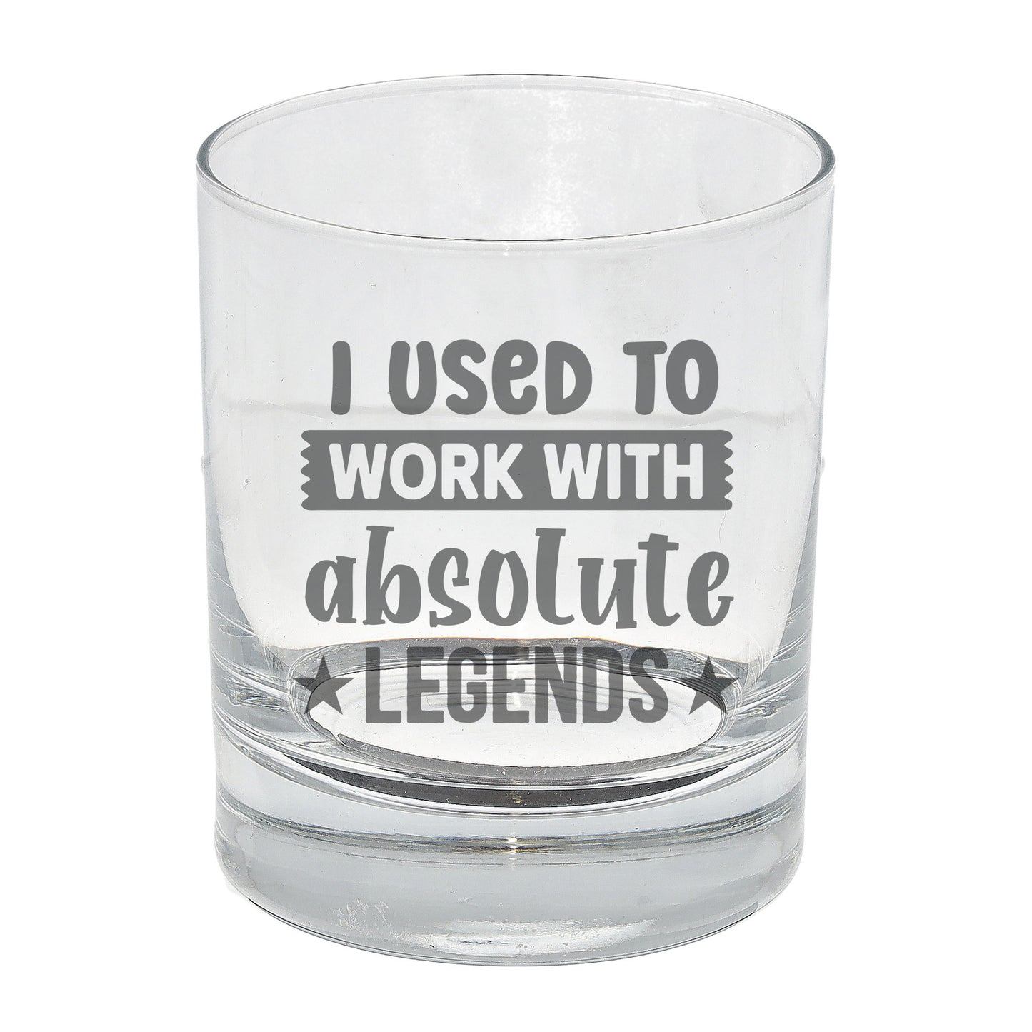 I Used to Work With Absolute Legends Engraved Whisky Glass & Slate Coaster Gift