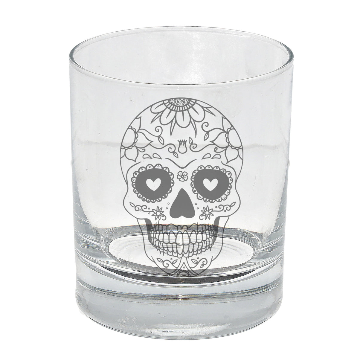 Sugar Skull Engraved Whisky Glass  - Always Looking Good -   
