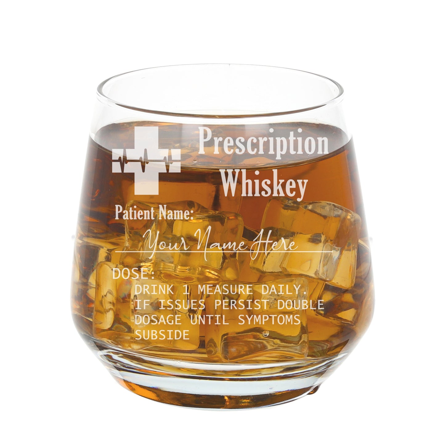 Personalised Engraved Prescription Whisky Glass