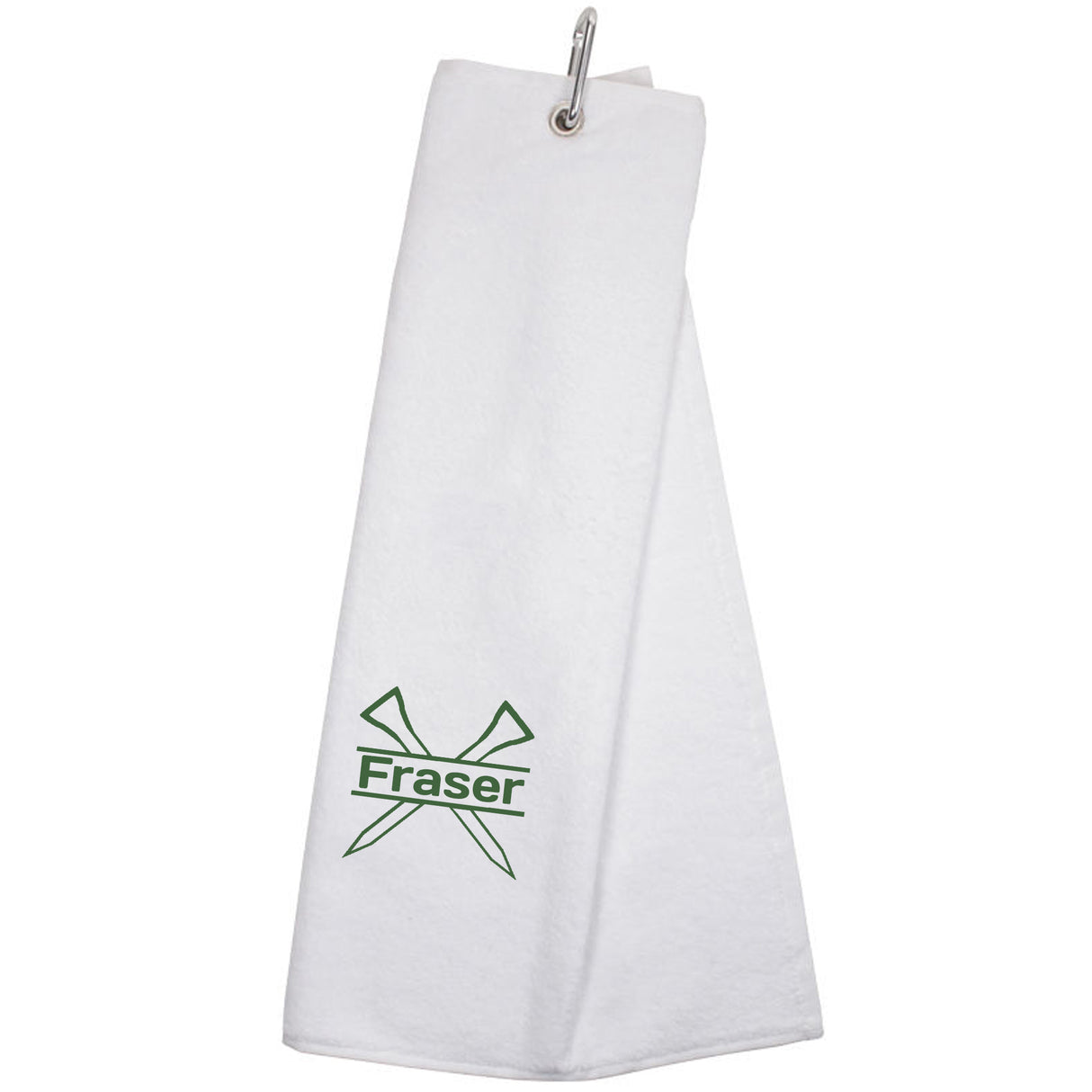 Personalised GOLF Towel - Embroidered Trifold Towel with Carabiner Clip