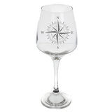 Compass Engraved Wine Glass and/or Coaster Set  - Always Looking Good - Wine Glass Only  