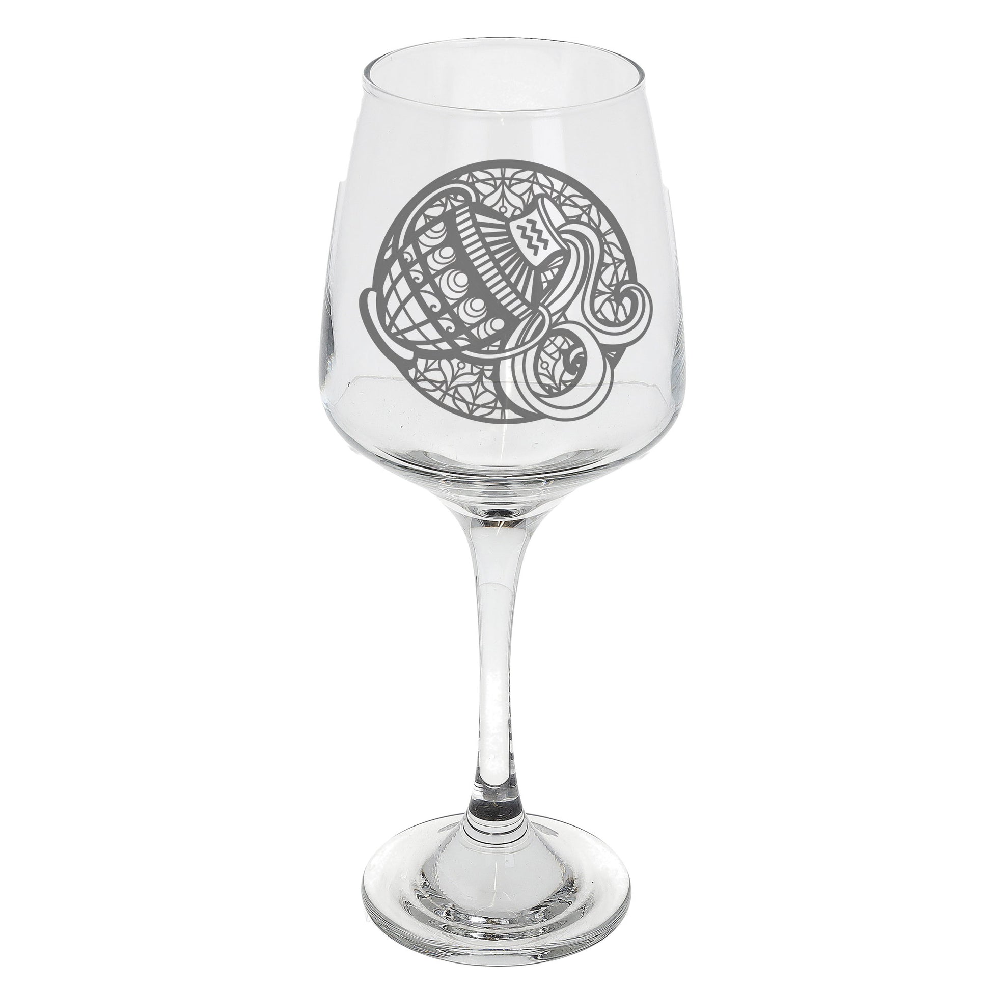 Aquarius Zodiac Engraved Wine Glass  - Always Looking Good -   