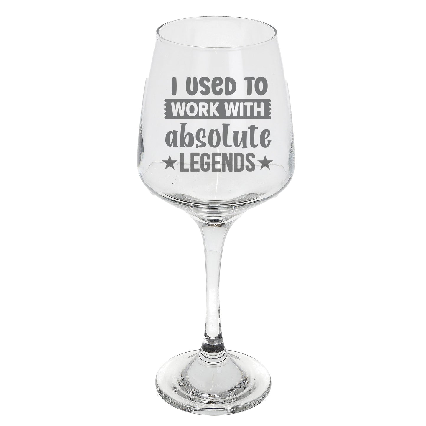 I Used To Work With Absolute Legends Engraved Wine Glass & Coaster -Leaving Gift