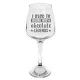 I Used To Work With Absolute Legends Engraved Wine Glass – Leaving Gift