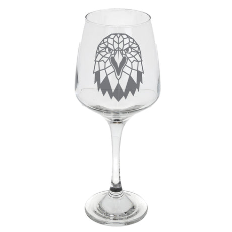 Eagle Laser Engraved Wine Glass  - Always Looking Good -   