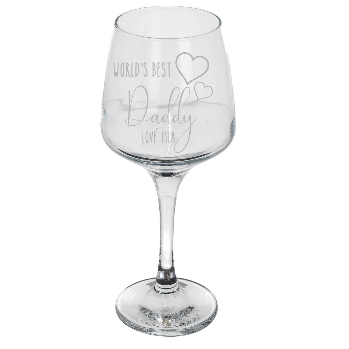 Personalised Wine Glass Engraved “World's Best Mum/Aunt/Gran”