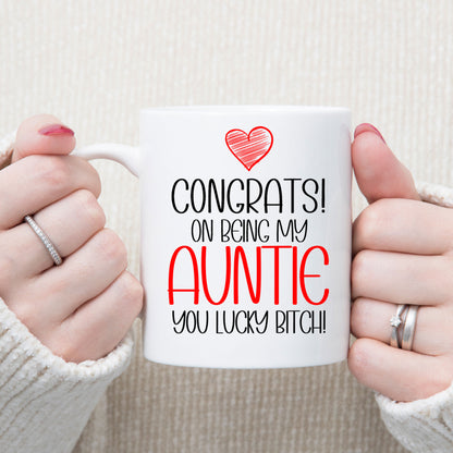 Funny  Mugs and/or Coaster Gift “Congrats On Being My Uncle/Auntie”
