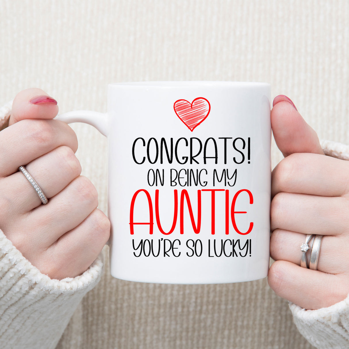 Congrats On Being My Auntie Ceramic Mug – Funny Gift for an Auntie