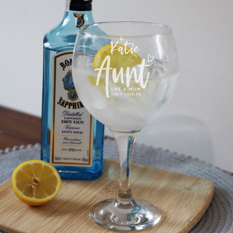 Auntie Gin Glass Gift Personalised & Engraved   - Always Looking Good - Glass Only  