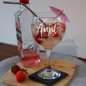 Auntie Gin Glass Gift Personalised & Engraved 
