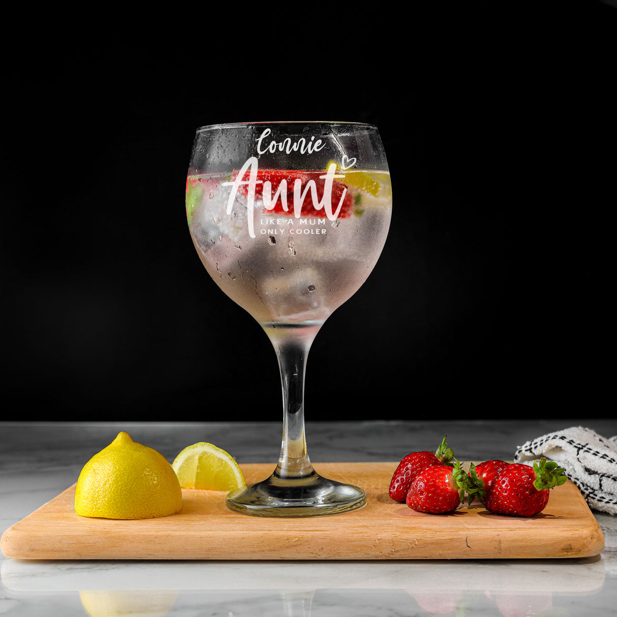 Auntie Gin Glass Gift Personalised & Engraved   - Always Looking Good - Glass Only  