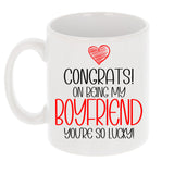 Congrats On Being My Boyfriend Ceramic Mug – Funny Gift for Him