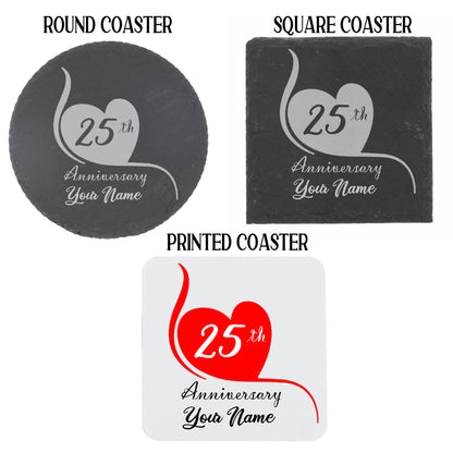 Engraved Wedding Anniversary - ANY YEAR Personalised Wine Glass Gift Set