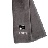 Personalised Lawn Bowls Towel – Tri-Fold with Name & Carabiner Clip