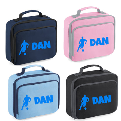 Kids Personalised Lunch Bag With Name in Football Design