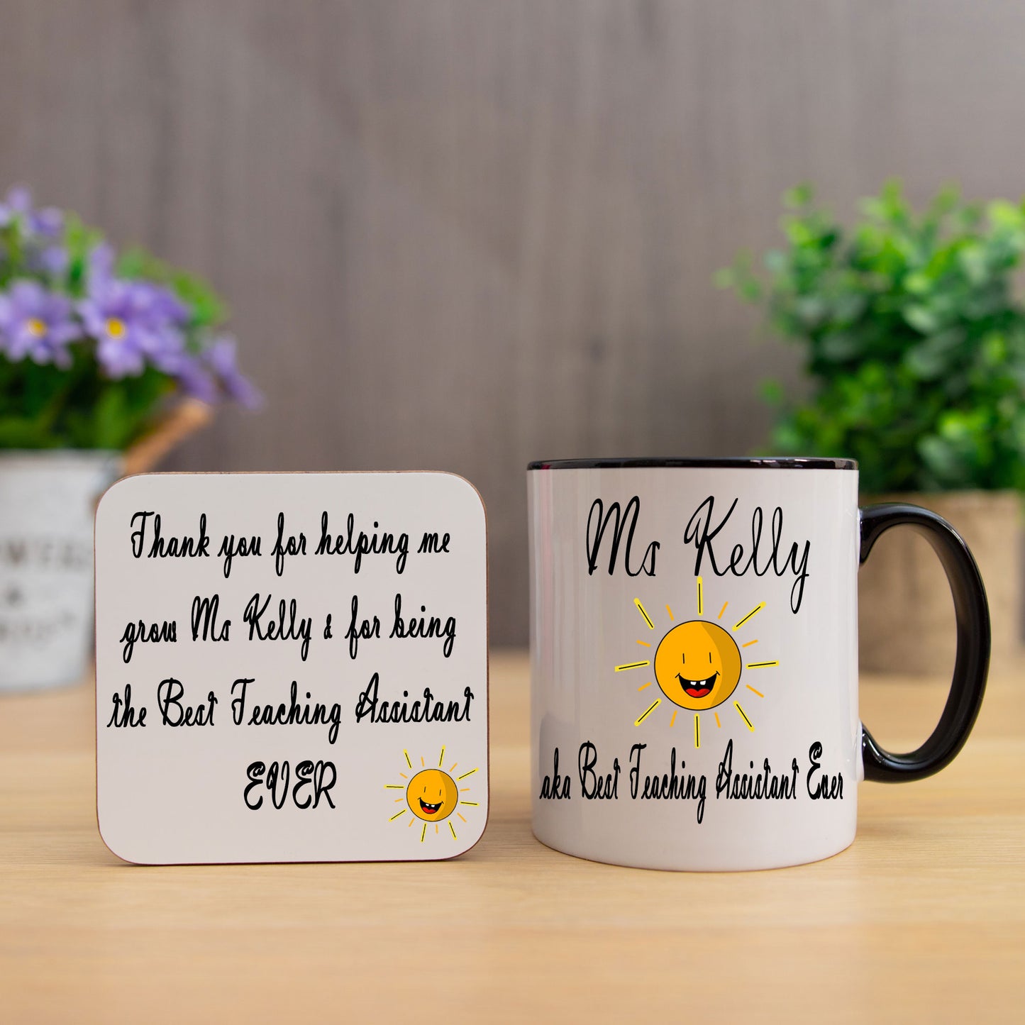 Personalised Best Teaching Assistant Mug and/or Coaster Gift  - Always Looking Good -   