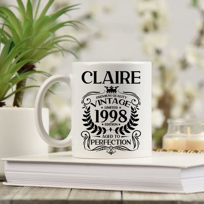 Personalised Vintage Milestone Birthday Mug and/or Coaster (All Ages)