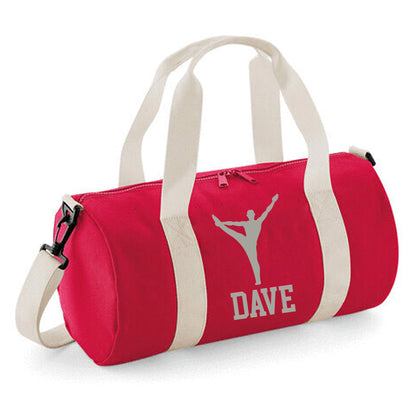 Personalised Male Gymnast Barrel Bag with Boys Name