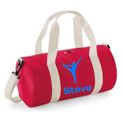 Personalised Male Gymnast Barrel Bag with Boys Name
