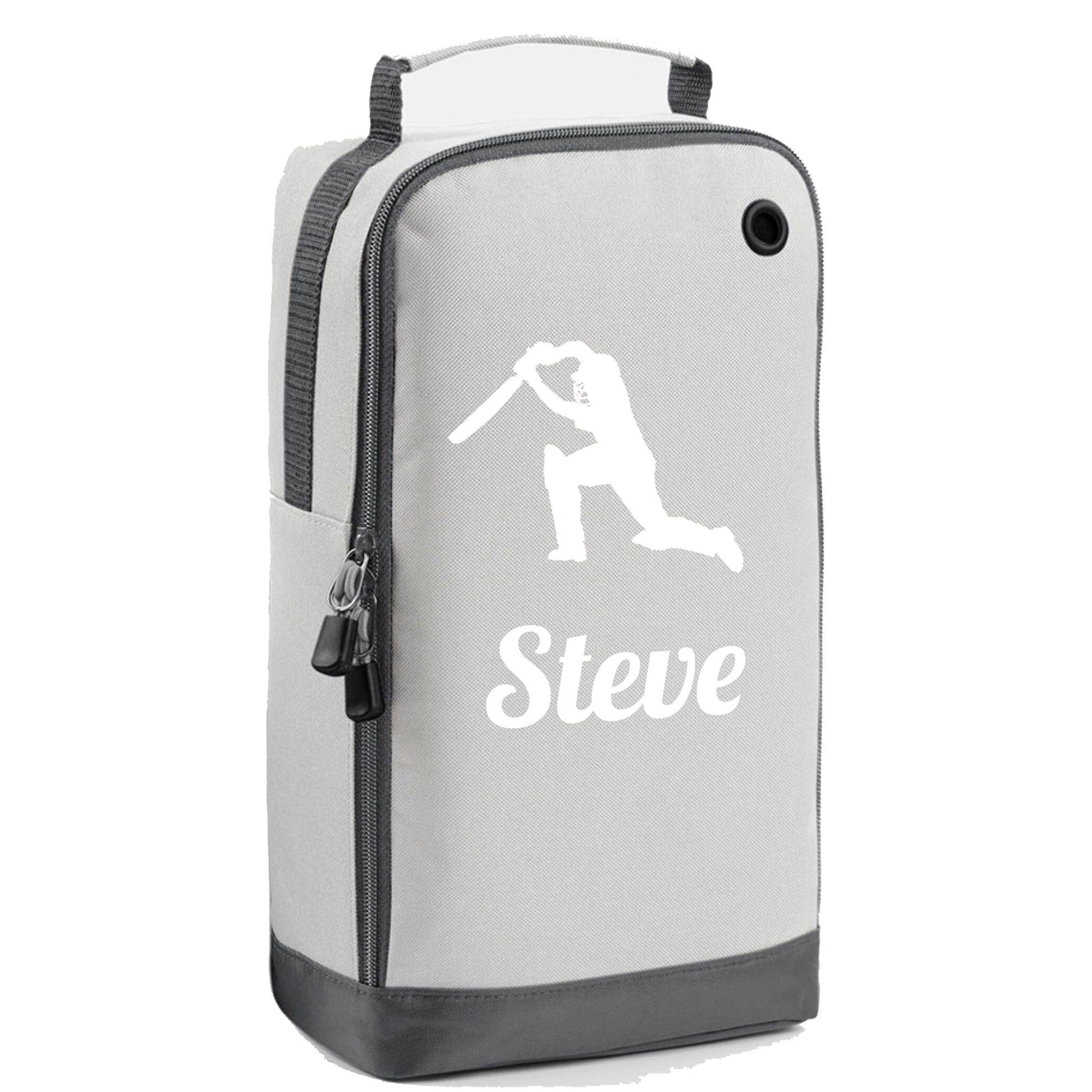 Personalised Cricket Shoe Bag with Design & Name  - Always Looking Good - Ice Silver  