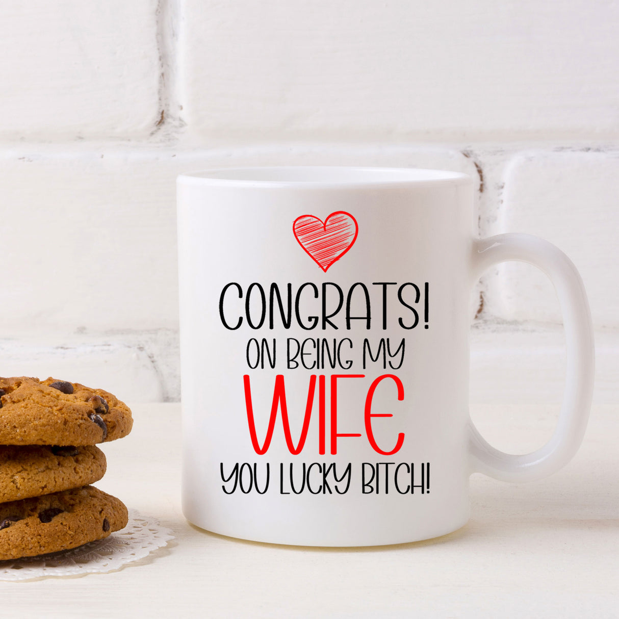 Congrats On Being My Wife Ceramic Mug – Funny Gift for a Wife