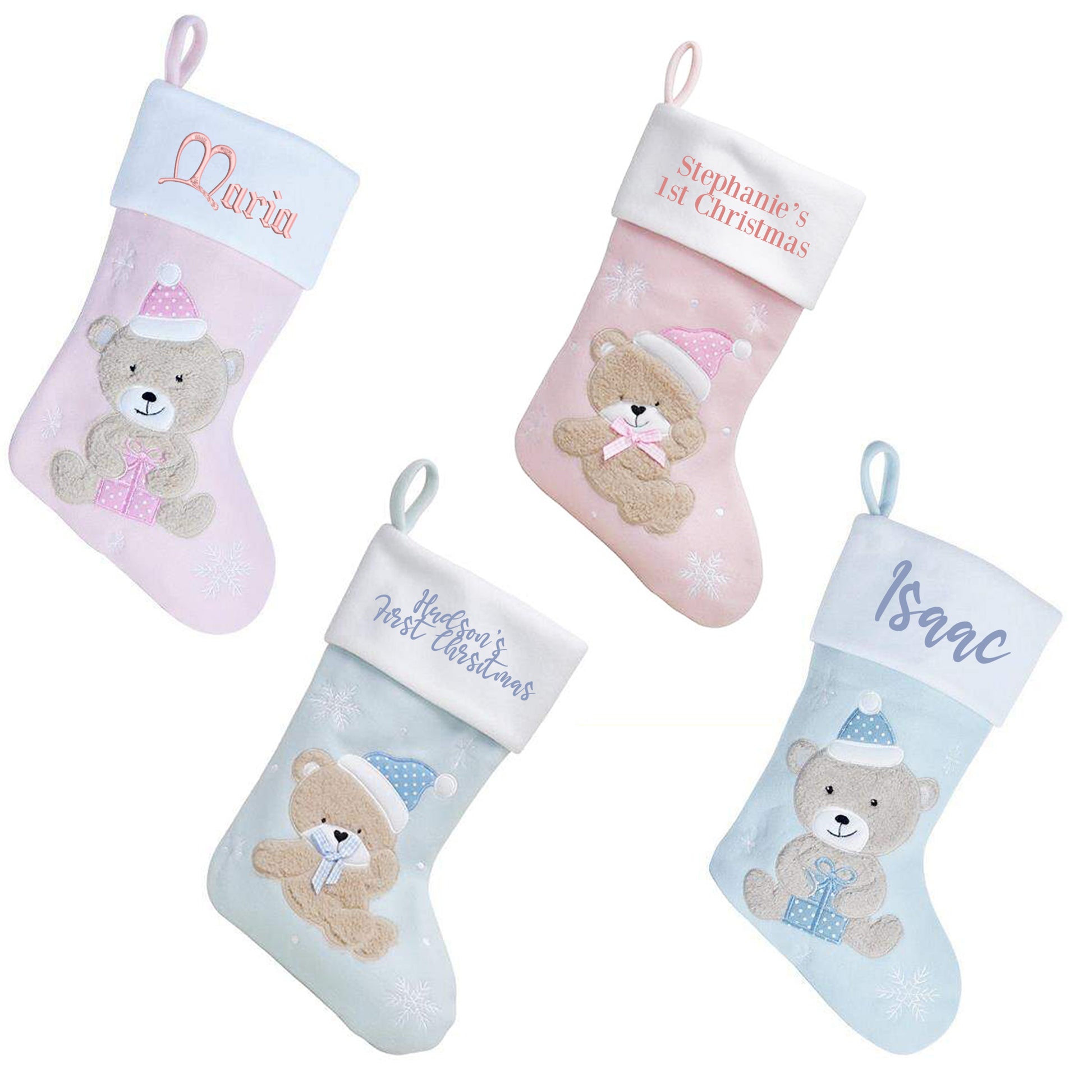 Personalised Baby's 1st Christmas Bear Stocking Sentimental Keepsake  - Always Looking Good -   