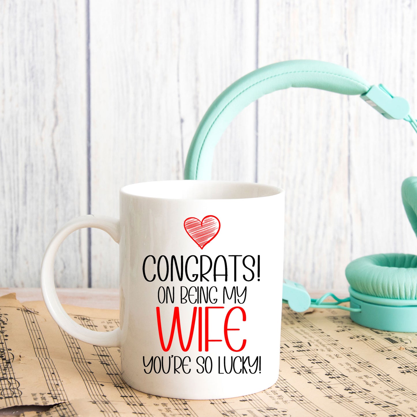 Funny Husband/Wife Mug and/or Coaster Gift “Congrats On Being My Husband/Wife”