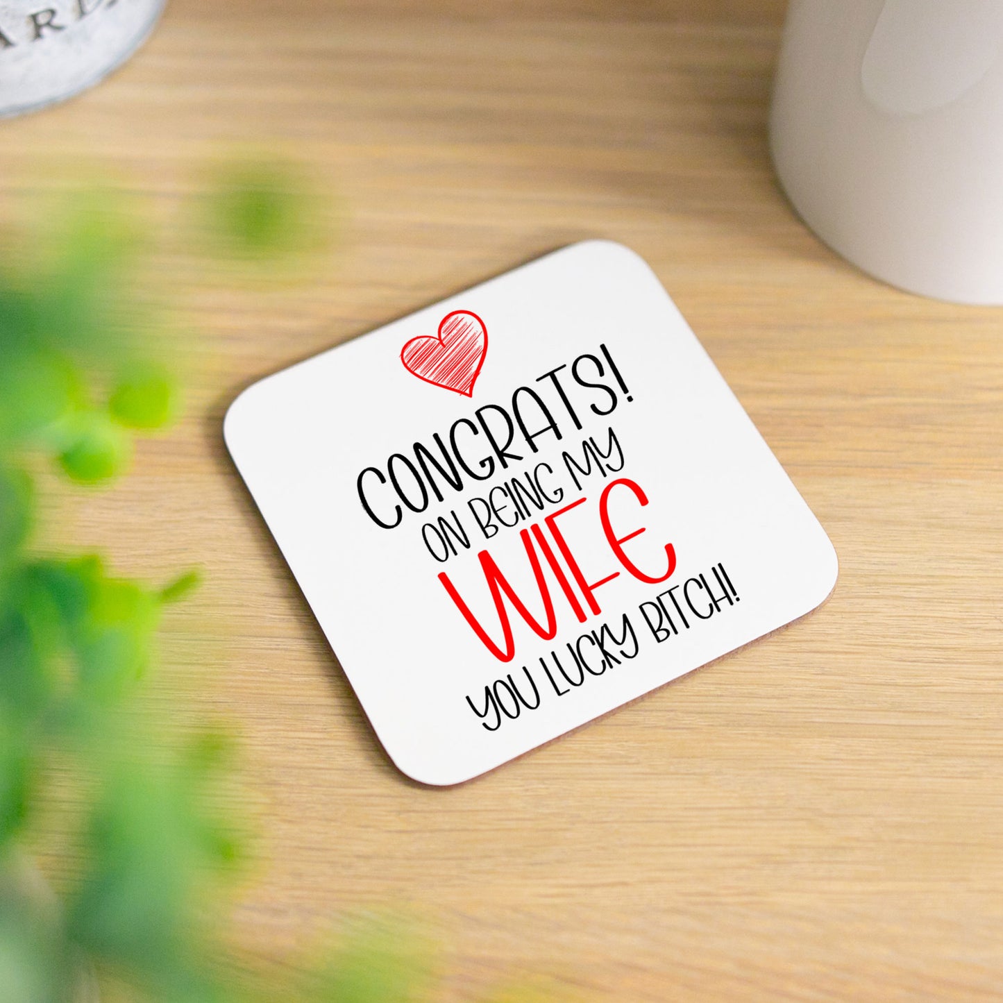 Funny Husband/Wife Mug and/or Coaster Gift “Congrats On Being My Husband/Wife”