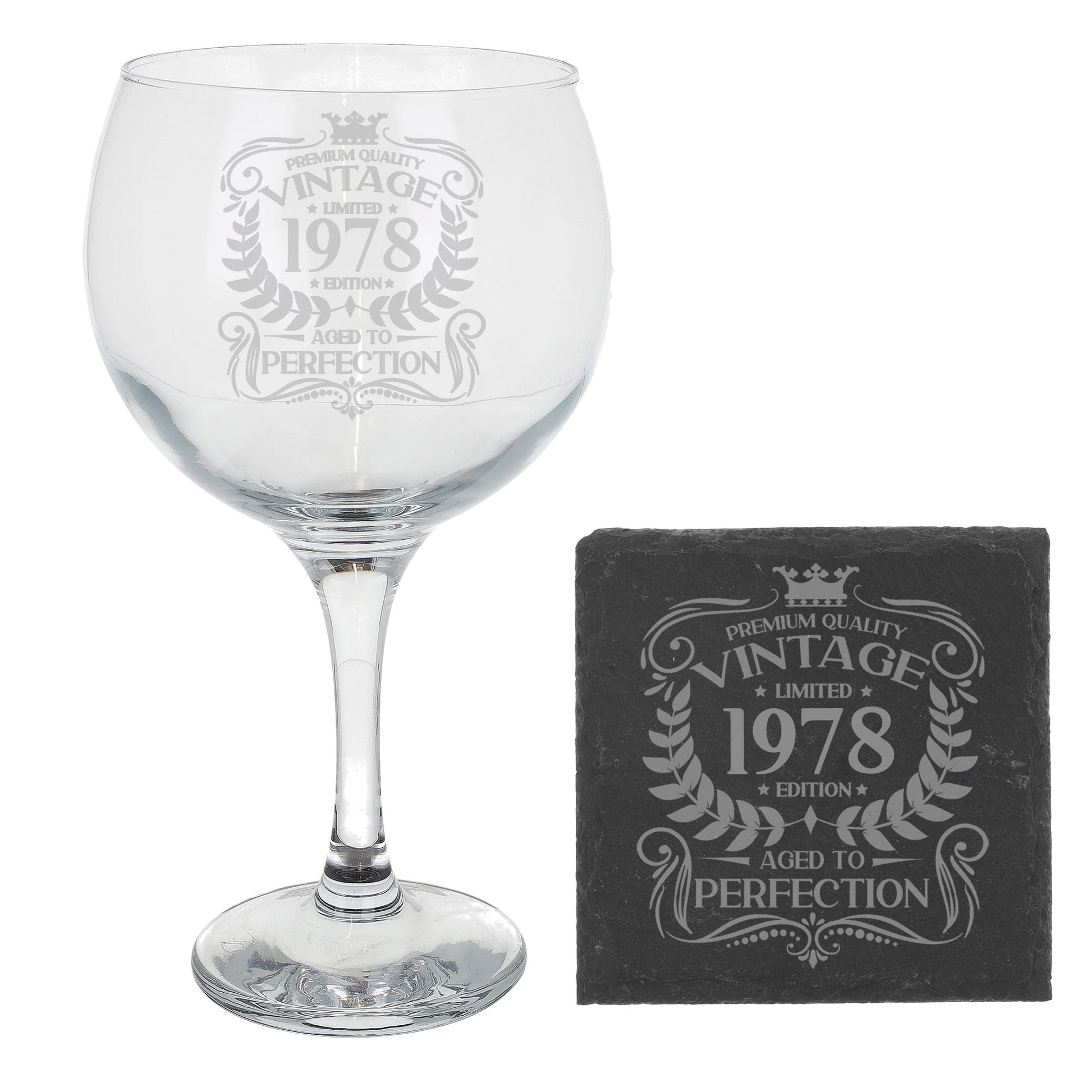 Vintage 1978 45th Birthday Engraved Gin Glass Gift  - Always Looking Good -   