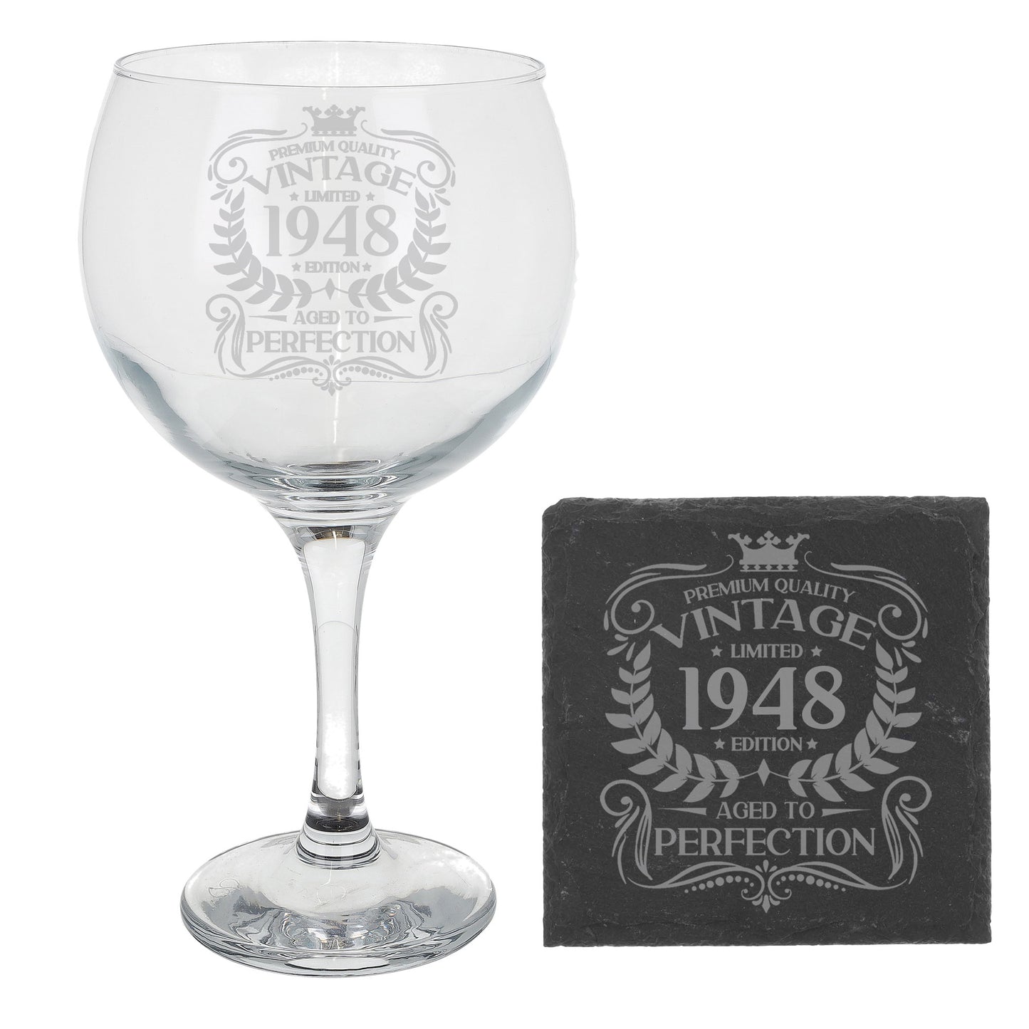 Vintage 1948 75th Birthday Engraved Gin Glass Gift  - Always Looking Good -   